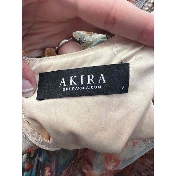 Akira Romantic Chiffon Ruffles Renaissance Oil Painting Art Hi Low Party Dress S - Picture 6 of 16